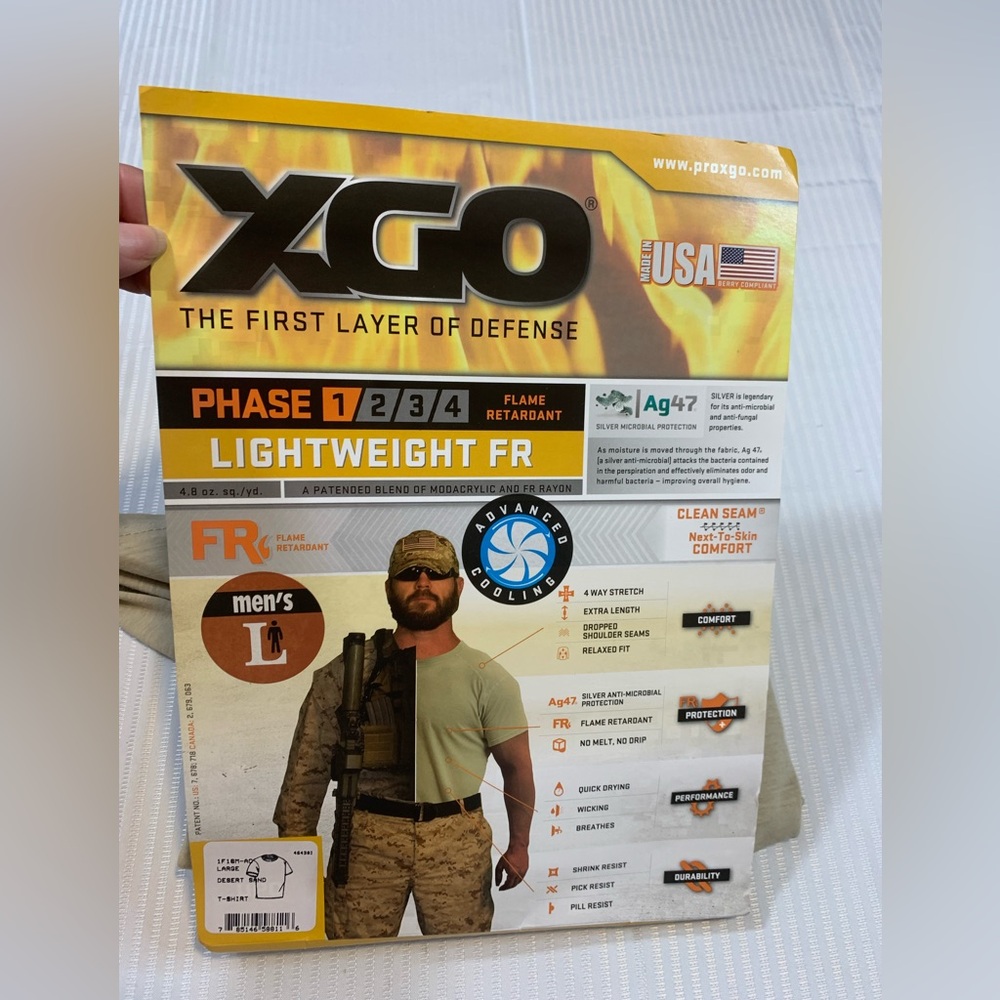 XGO Men's Lightweight Flame Retardant Shirt, NIP SZ L